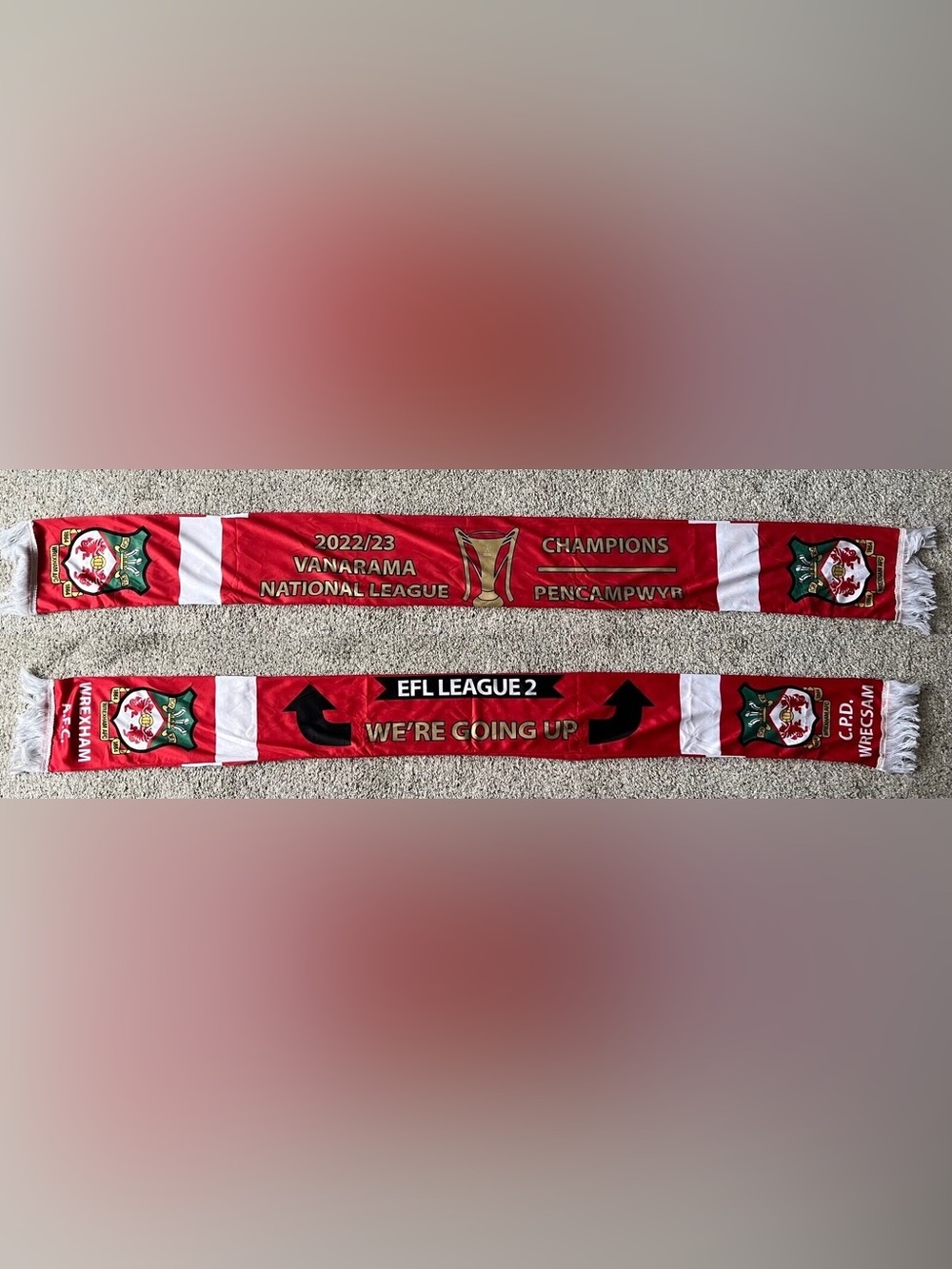 Wrexham AFC 2022/23 Champions / Promotion Soccer Scarf